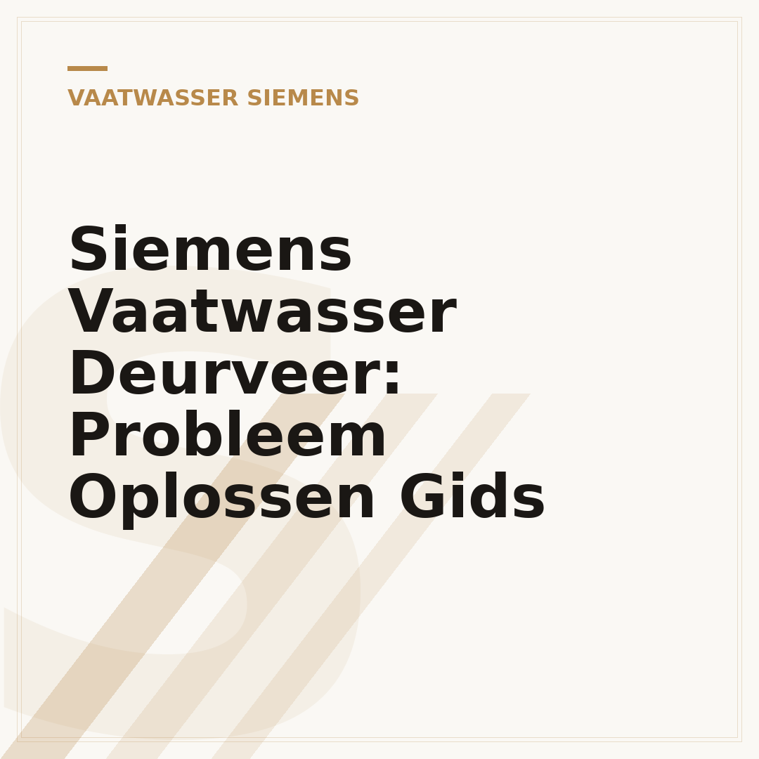 Siemens Vaatwasser Deurveer: Probleem Oplossen Gids