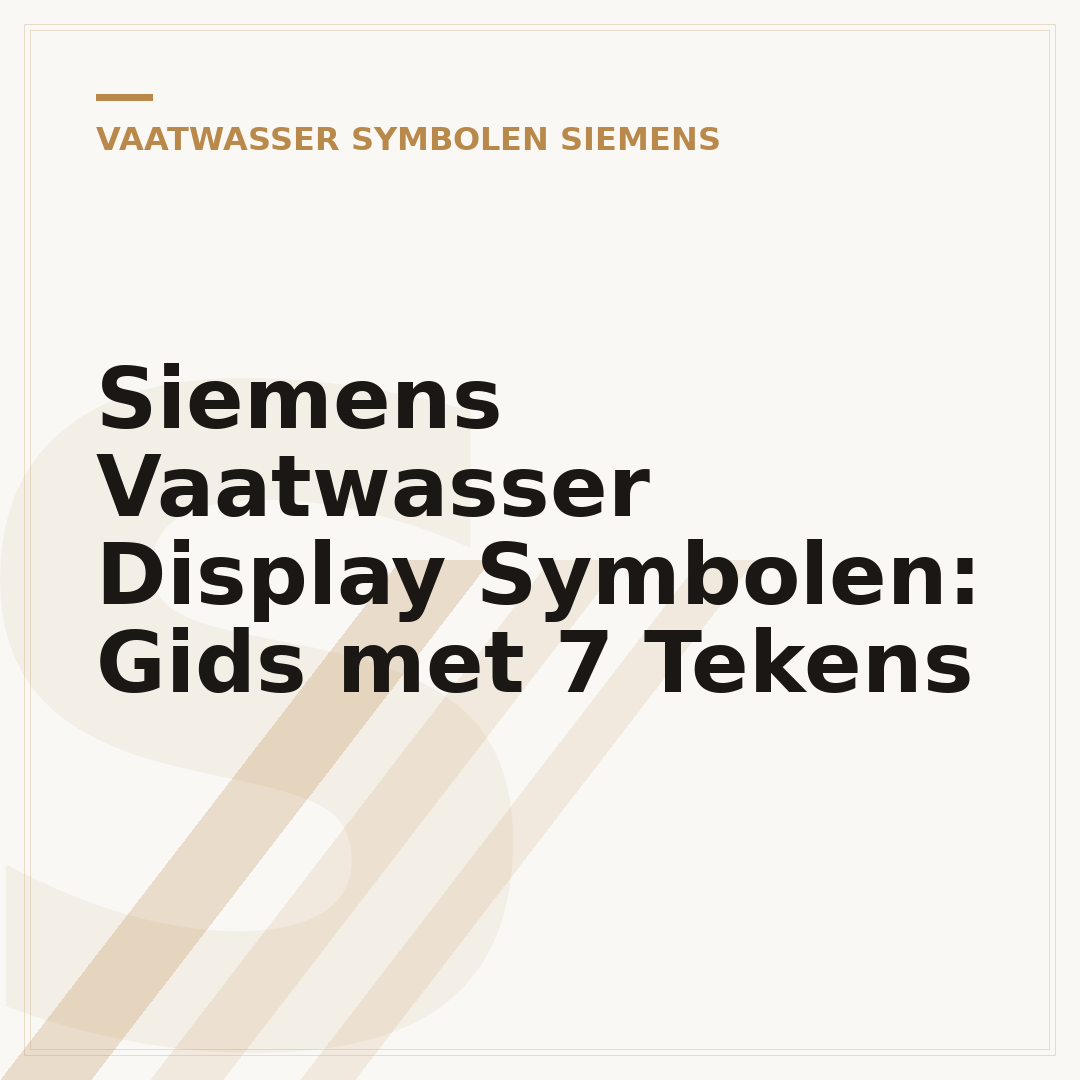 Siemens Vaatwasser Display Symbolen: Gids met 7 Tekens