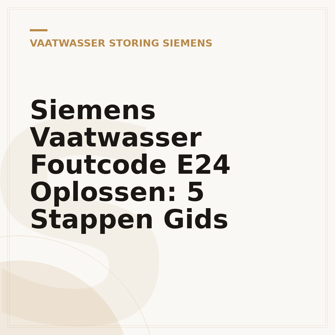 Siemens Vaatwasser Foutcode E24 Oplossen: 5 Stappen Gids