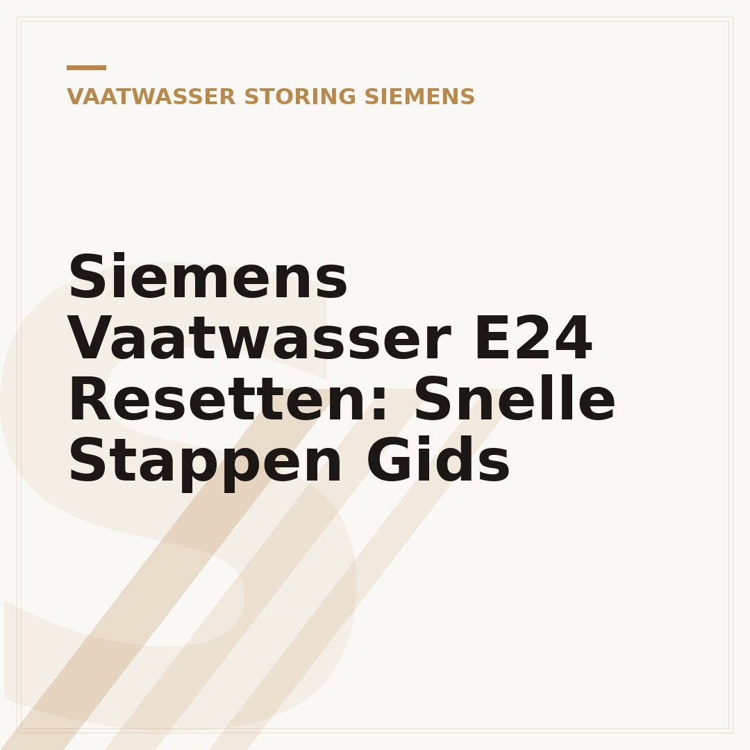 Siemens Vaatwasser E24 Resetten: Snelle Stappen Gids