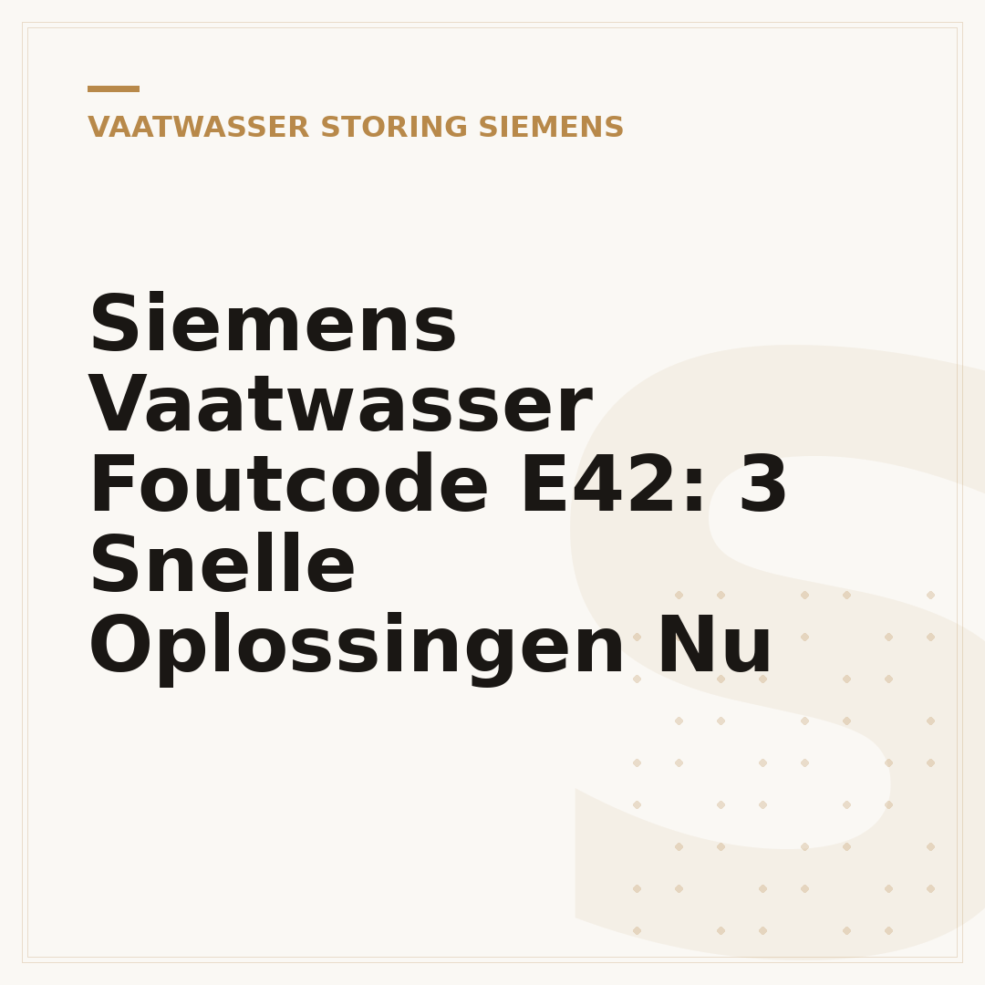 Siemens Vaatwasser Foutcode E42: 3 Snelle Oplossingen Nu