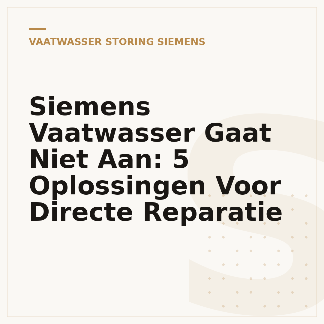 Siemens Vaatwasser Gaat Niet Aan: 5 Oplossingen Voor Directe Reparatie