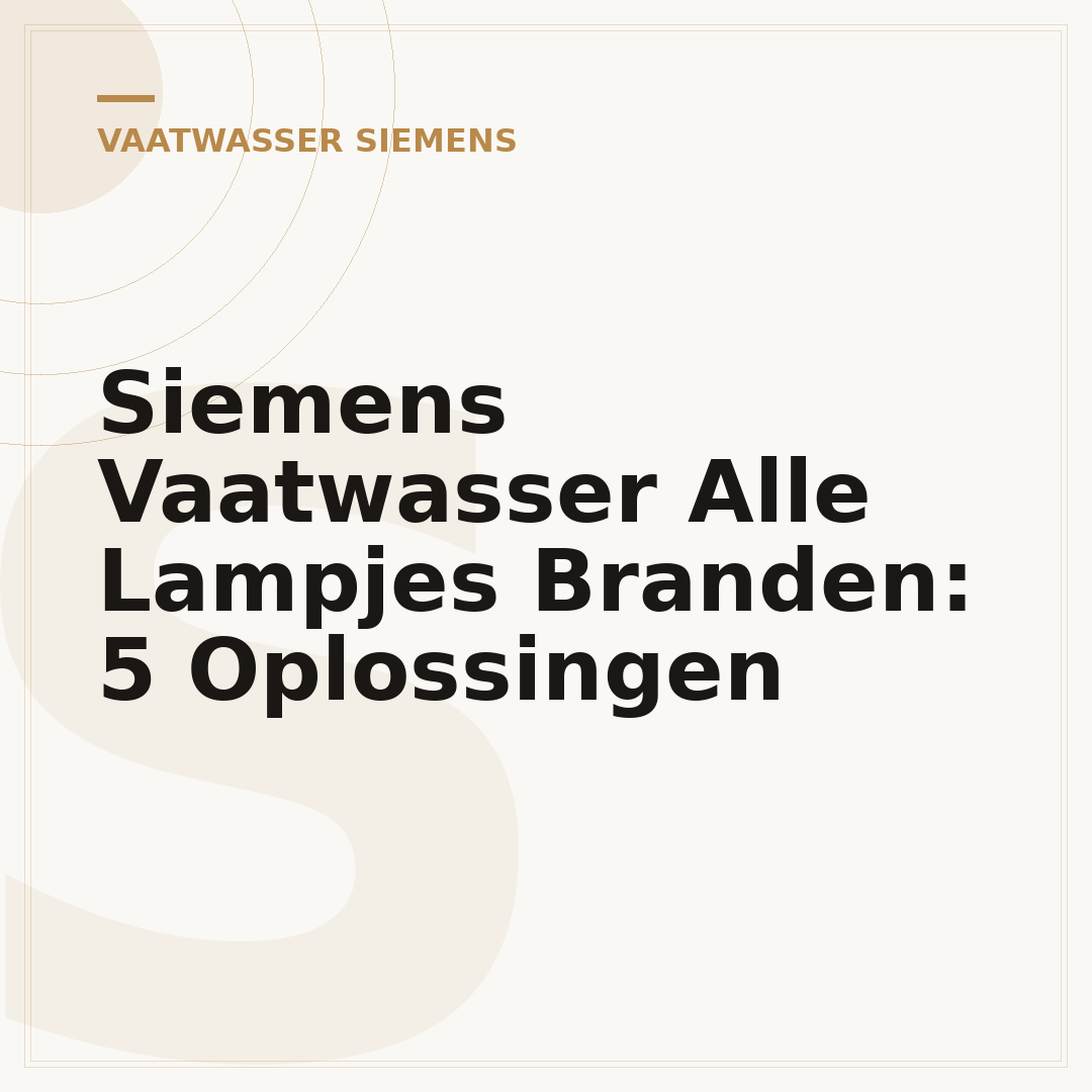 Siemens Vaatwasser Alle Lampjes Branden: 5 Oplossingen