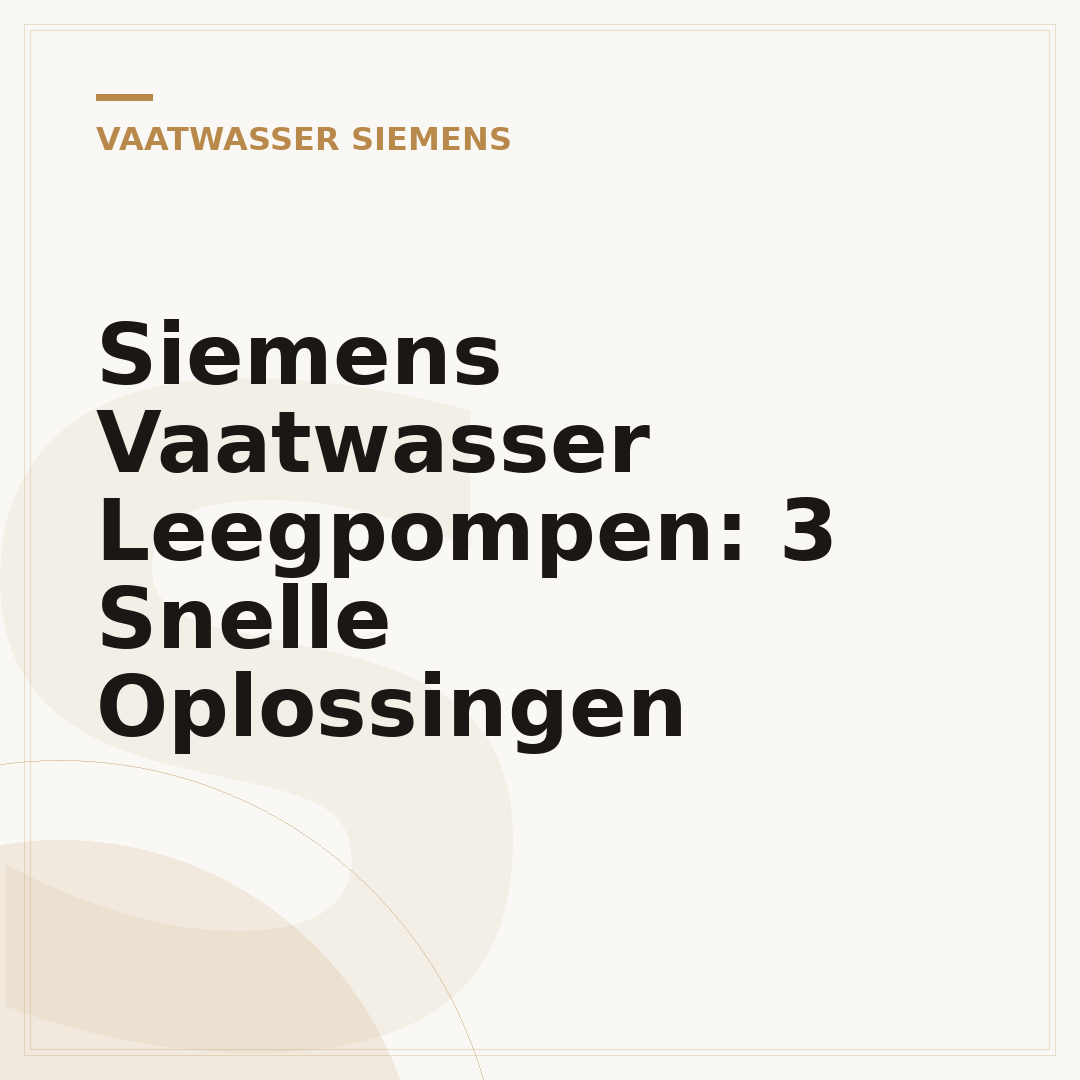 Siemens Vaatwasser Leegpompen: 3 Snelle Oplossingen