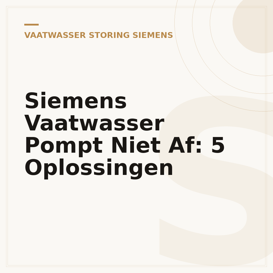 Siemens Vaatwasser Pompt Niet Af: 5 Oplossingen