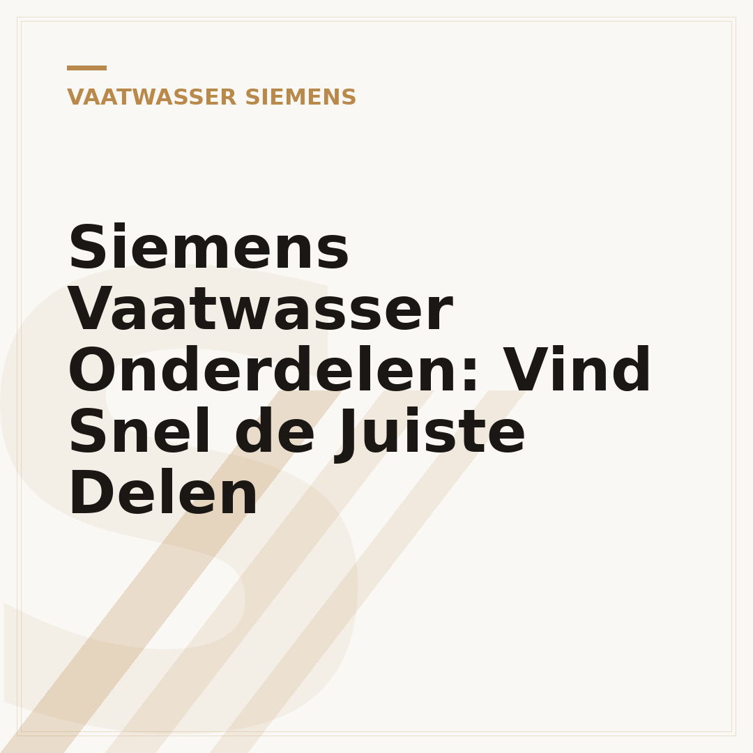 Siemens Vaatwasser Onderdelen: Vind Snel de Juiste Delen