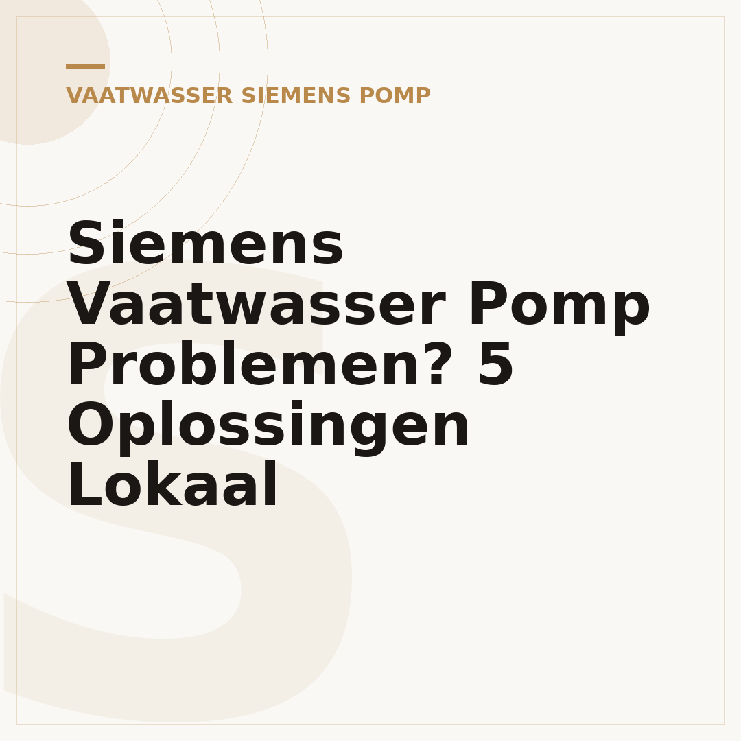 Siemens Vaatwasser Pomp Problemen? 5 Oplossingen Lokaal
