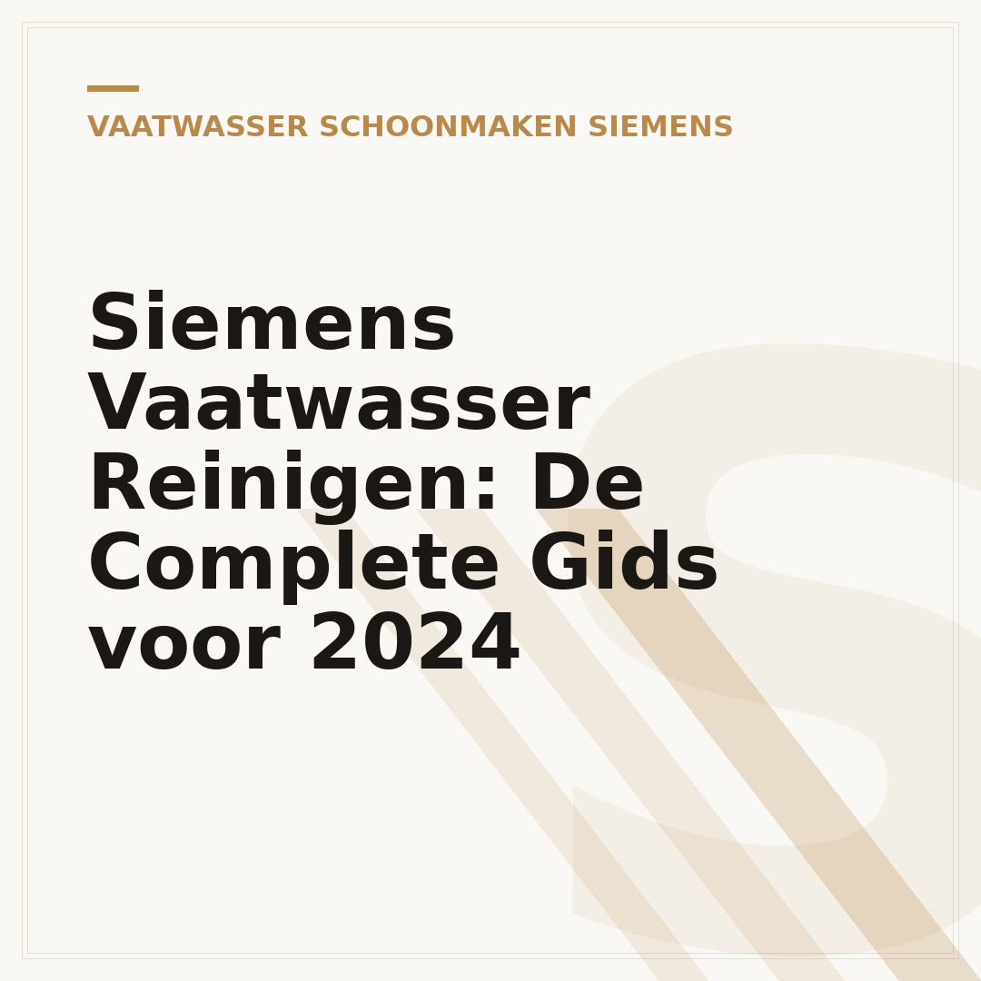 Siemens Vaatwasser Reinigen: De Complete Gids voor 2024