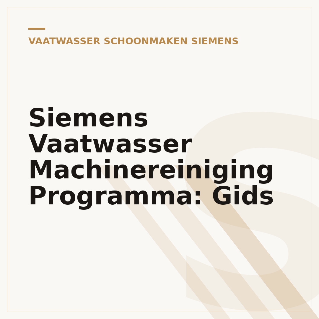 Siemens Vaatwasser Machinereiniging Programma: Gids