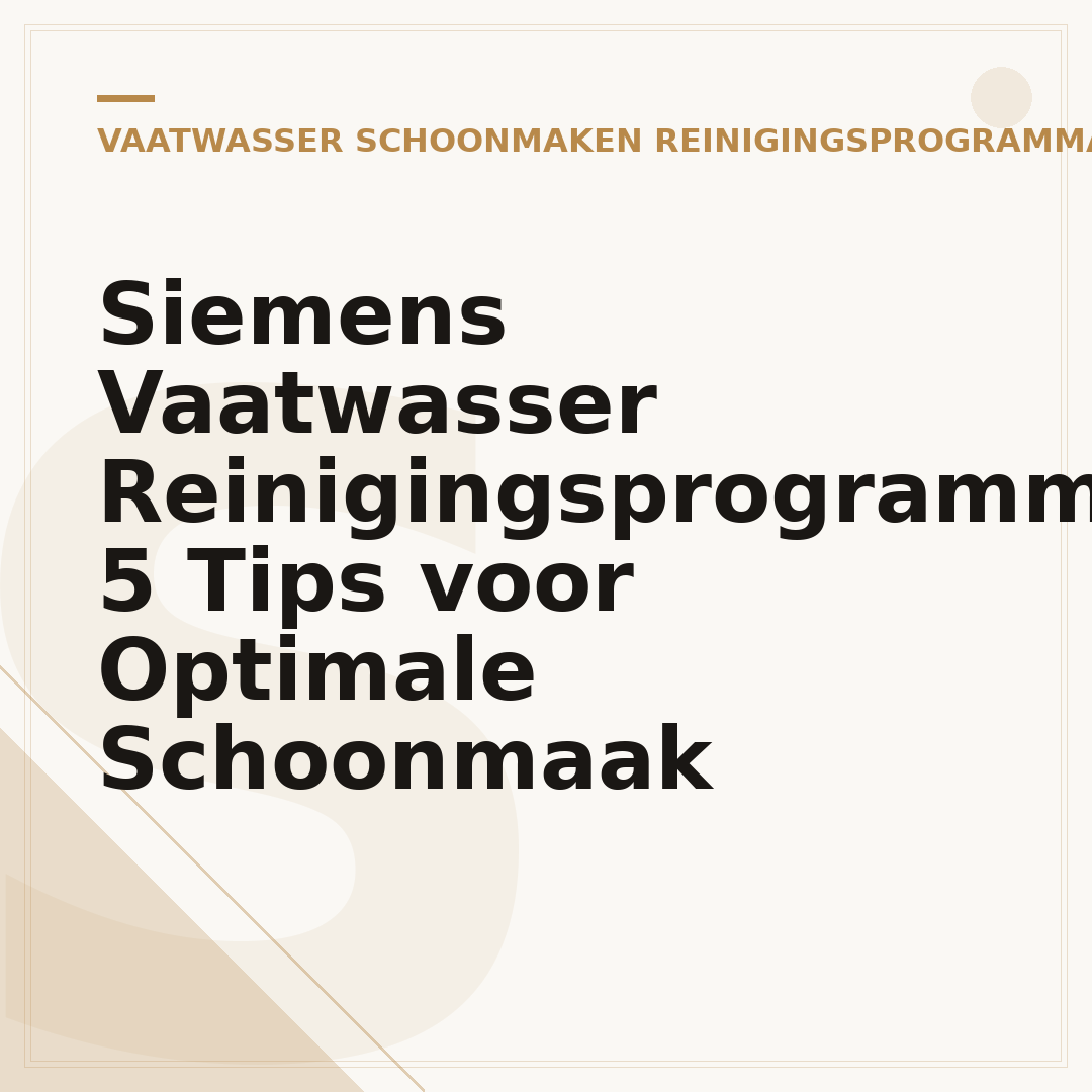 Siemens Vaatwasser Reinigingsprogramma: 5 Tips voor Optimale Schoonmaak