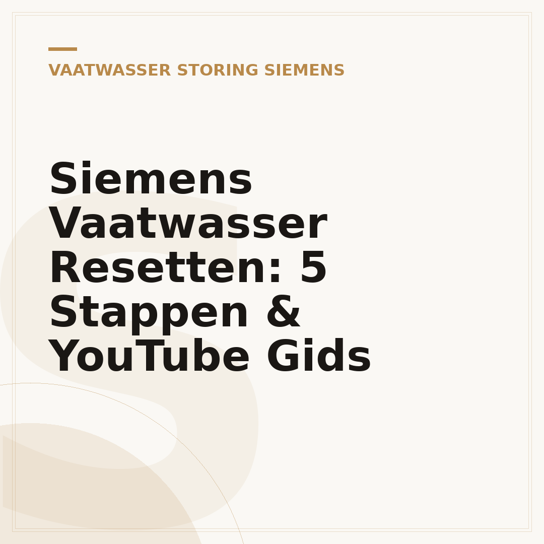 Siemens Vaatwasser Resetten: 5 Stappen & YouTube Gids