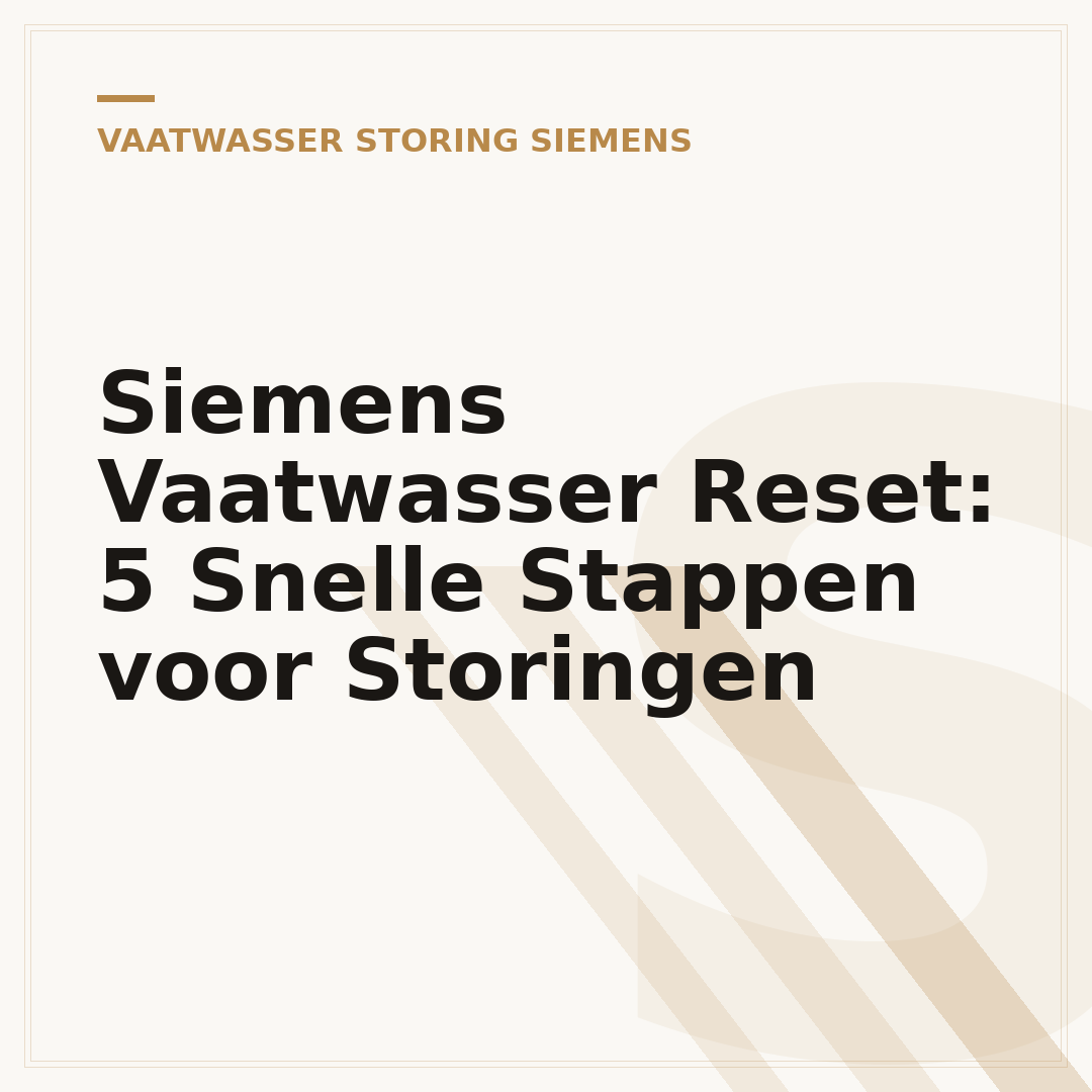 Siemens Vaatwasser Reset: 5 Snelle Stappen voor Storingen