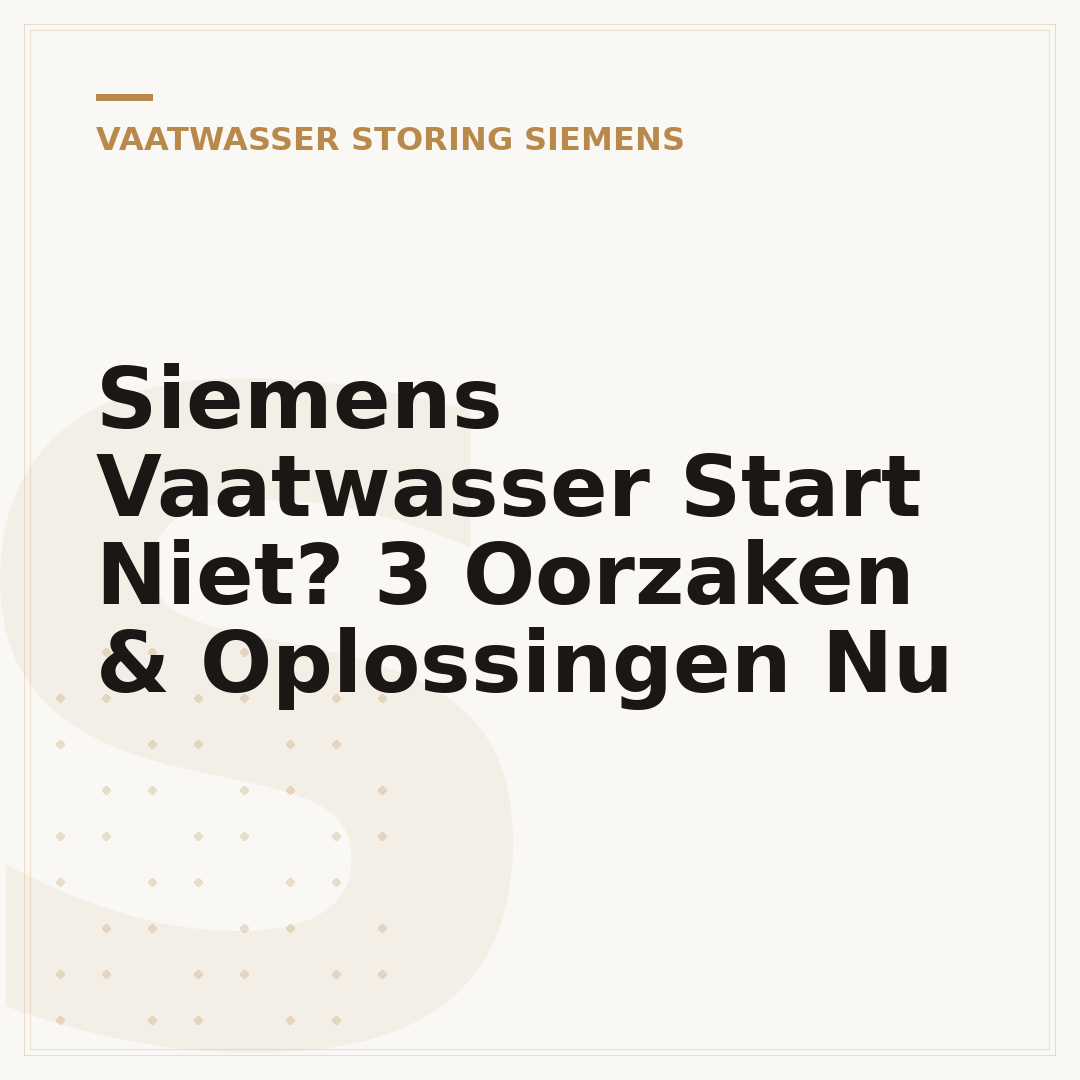 Siemens Vaatwasser Start Niet? 3 Oorzaken & Oplossingen Nu