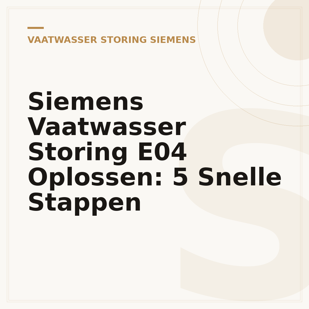 Siemens Vaatwasser Storing E04 Oplossen: 5 Snelle Stappen