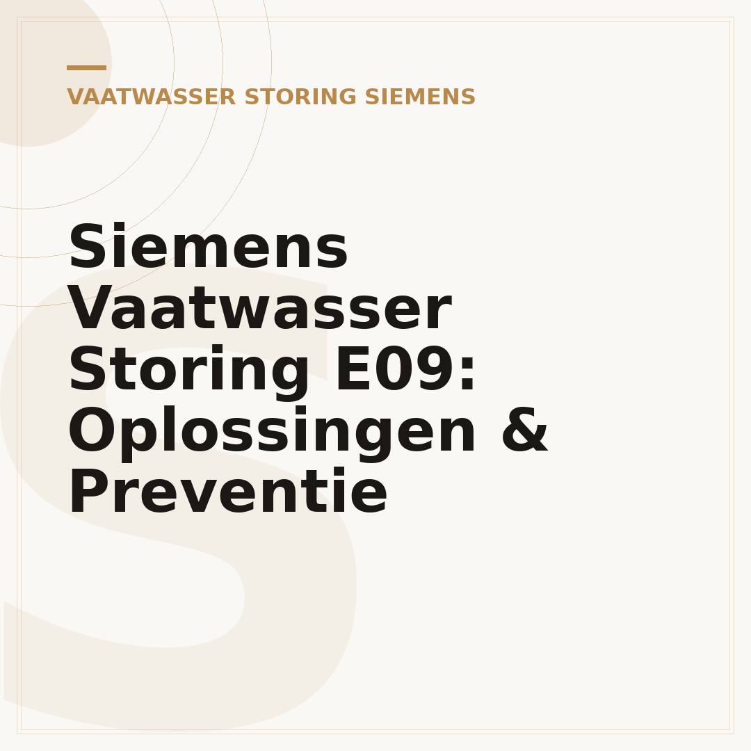 Siemens Vaatwasser Storing E09: Oplossingen & Preventie