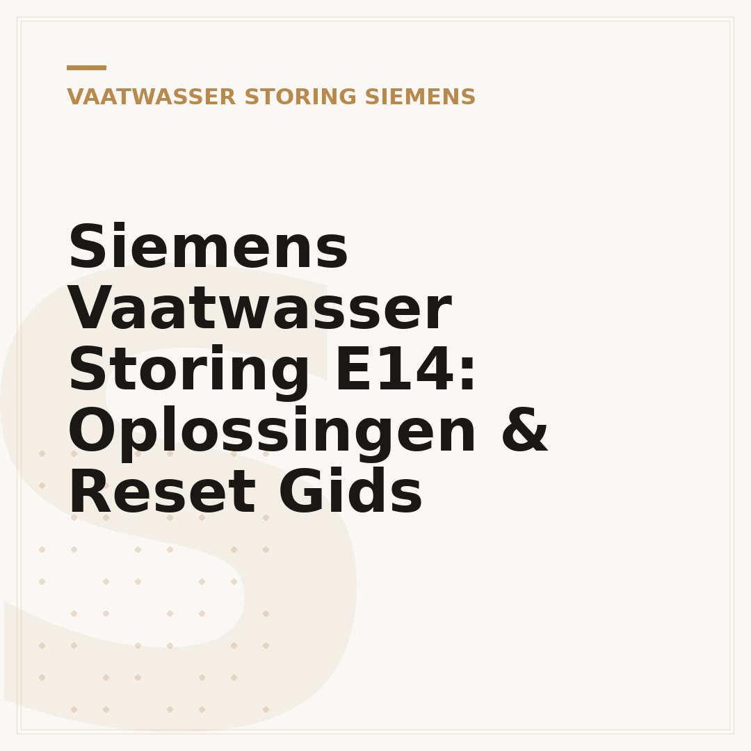 Siemens Vaatwasser Storing E14: Oplossingen & Reset Gids