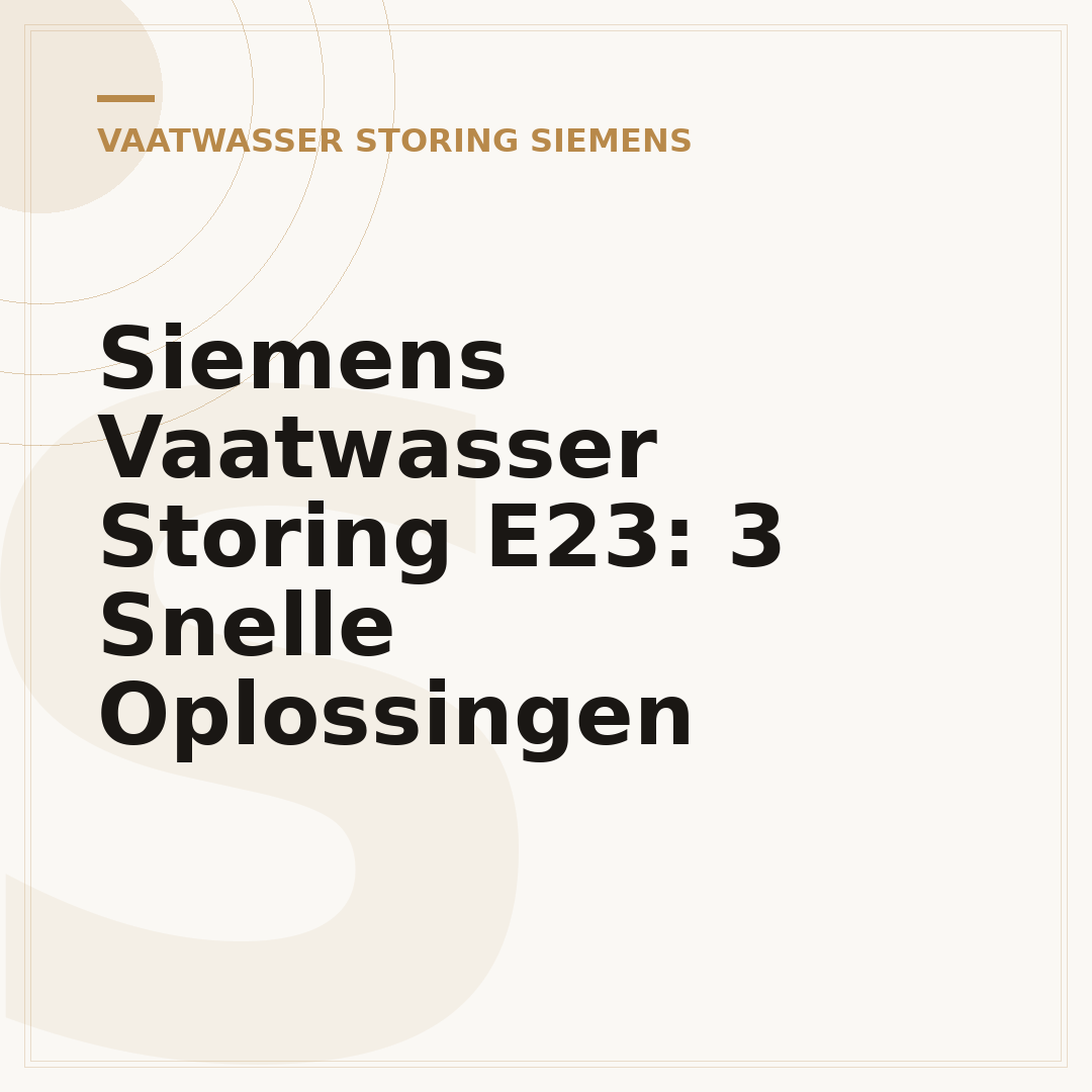 Siemens Vaatwasser Storing E23: 3 Snelle Oplossingen