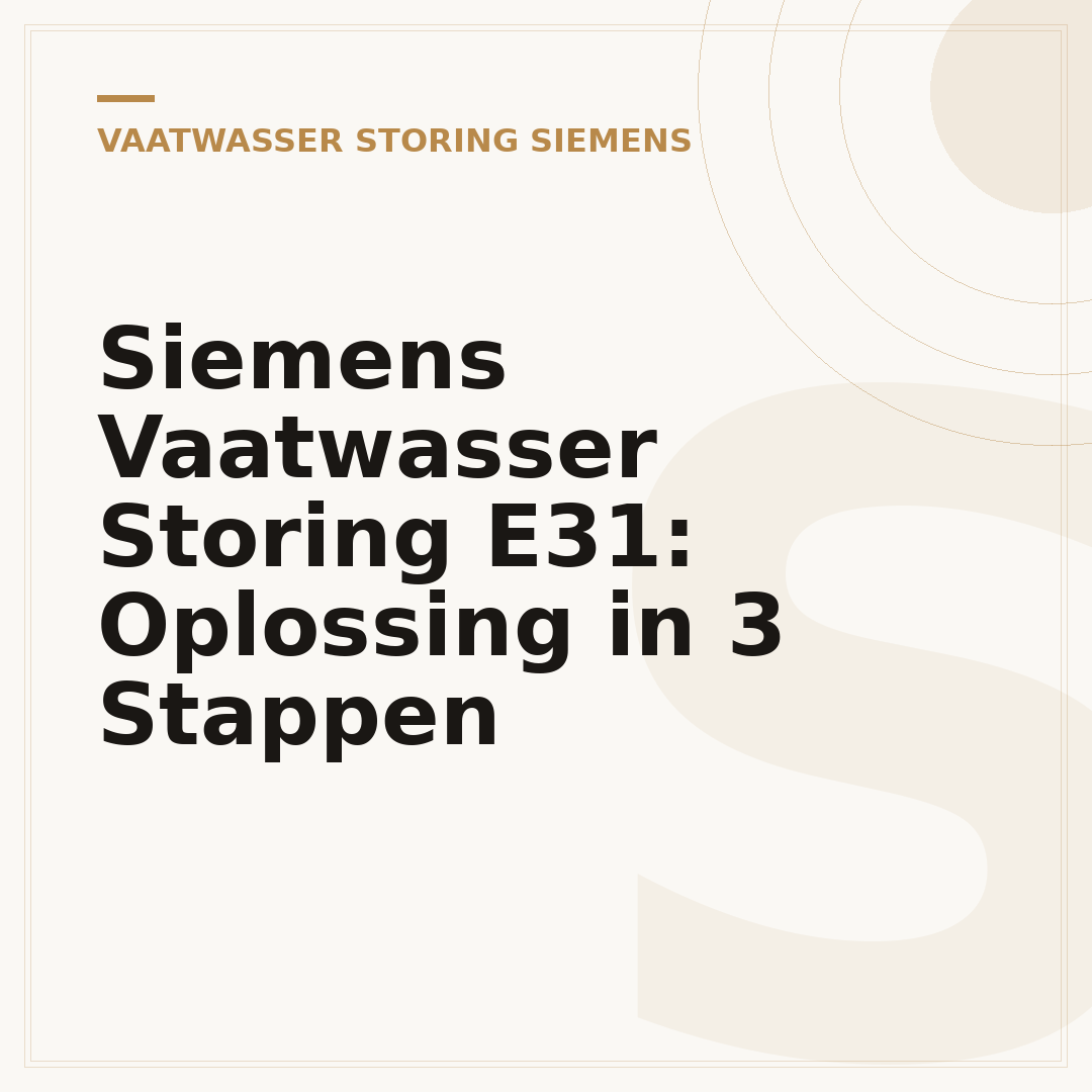Siemens Vaatwasser Storing E31: Oplossing in 3 Stappen