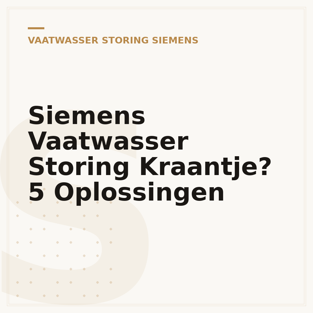 Siemens Vaatwasser Storing Kraantje? 5 Oplossingen