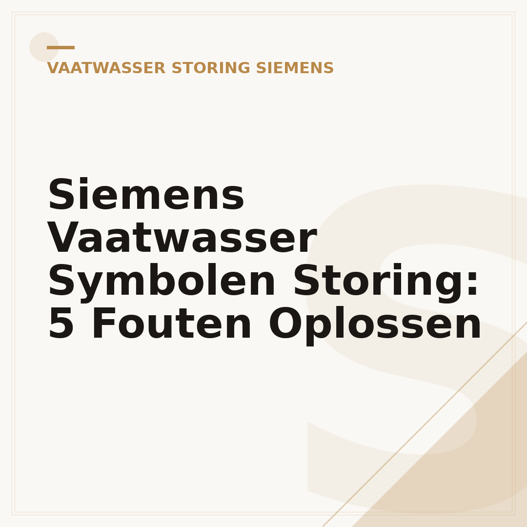 Siemens Vaatwasser Symbolen Storing: 5 Fouten Oplossen