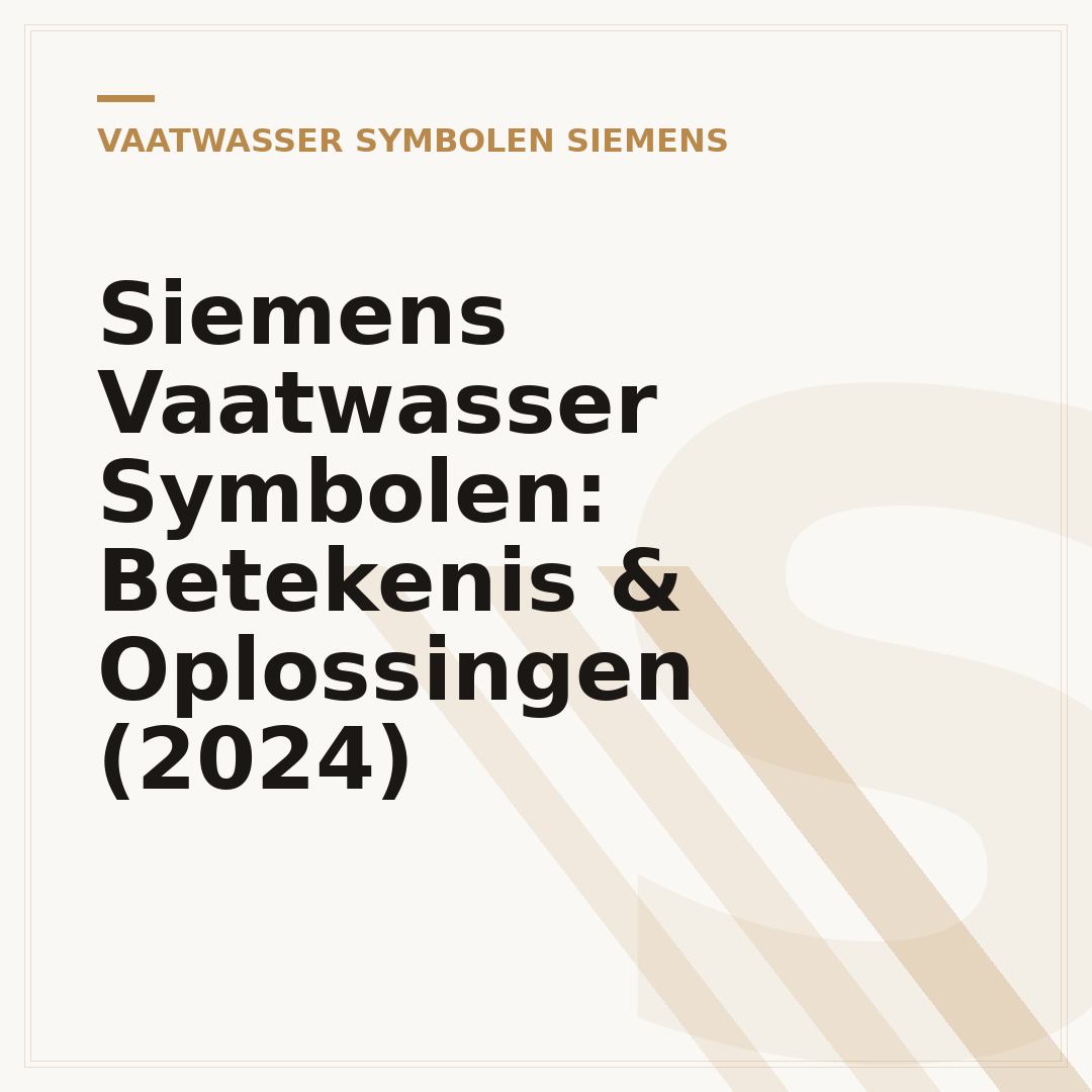 Siemens Vaatwasser Symbolen: Betekenis & Oplossingen (2024)
