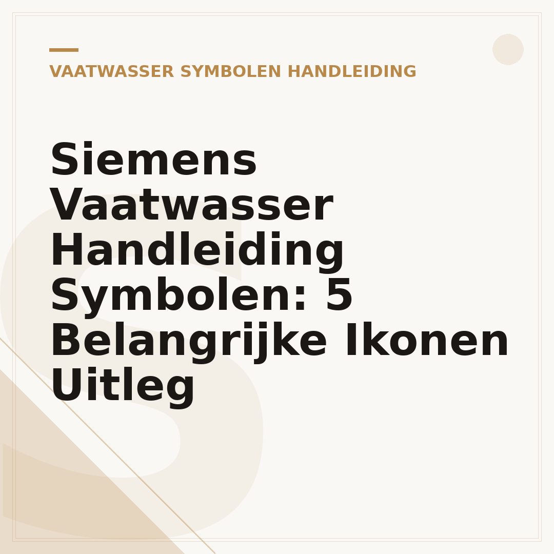 Siemens Vaatwasser Handleiding Symbolen: 5 Belangrijke Ikonen Uitleg