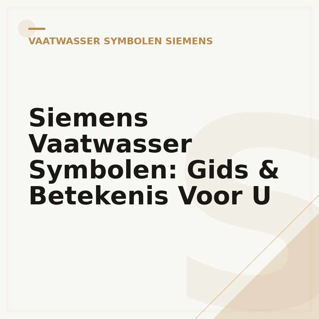 Siemens Vaatwasser Symbolen: Gids & Betekenis Voor U