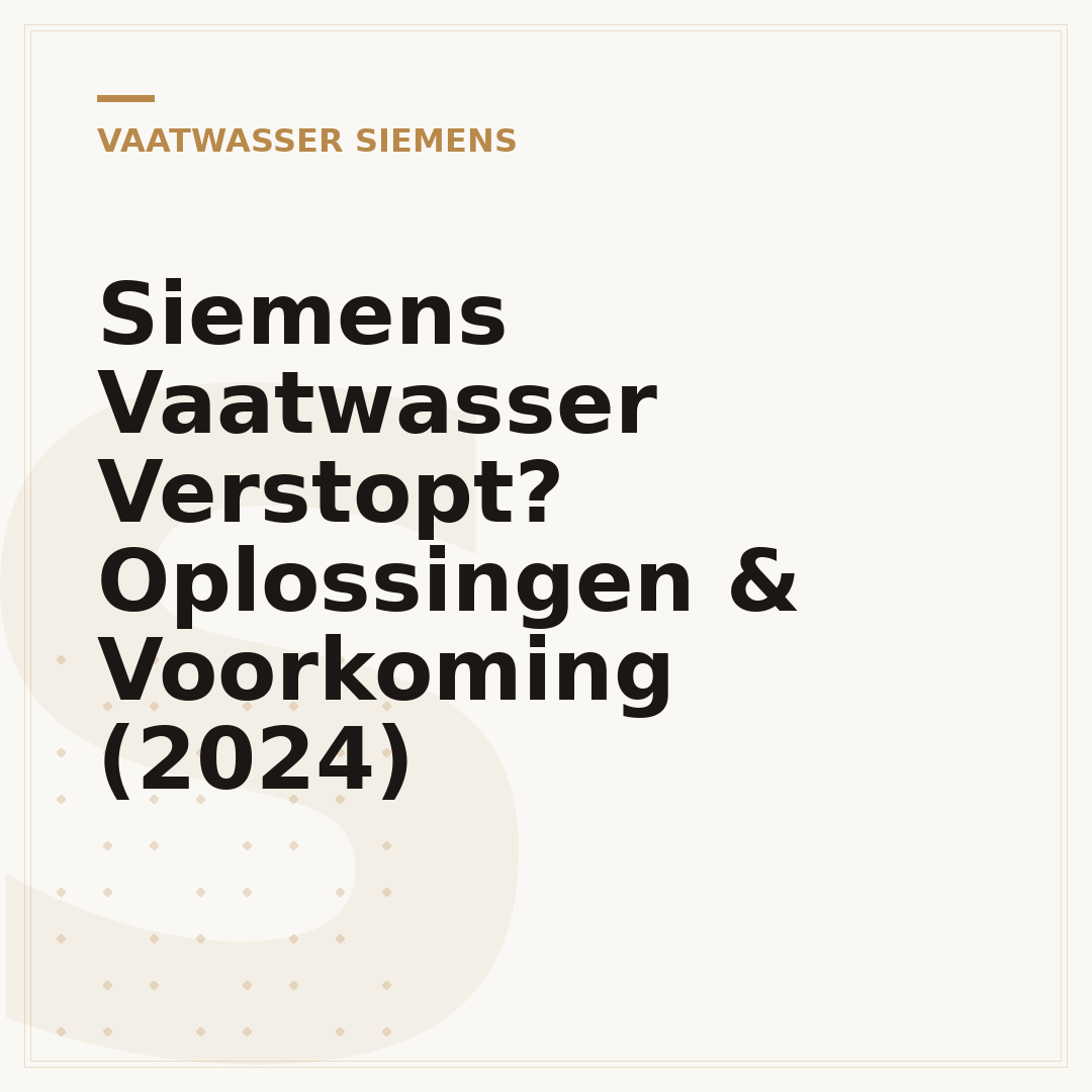 Siemens Vaatwasser Verstopt? Oplossingen & Voorkoming (2024)