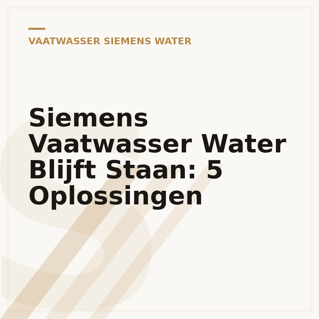 Siemens Vaatwasser Water Blijft Staan: 5 Oplossingen