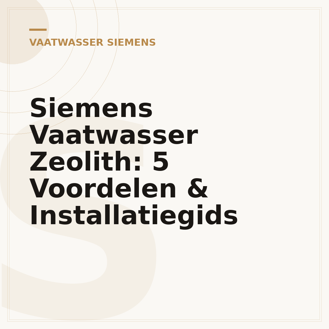 Siemens Vaatwasser Zeolith: 5 Voordelen & Installatiegids