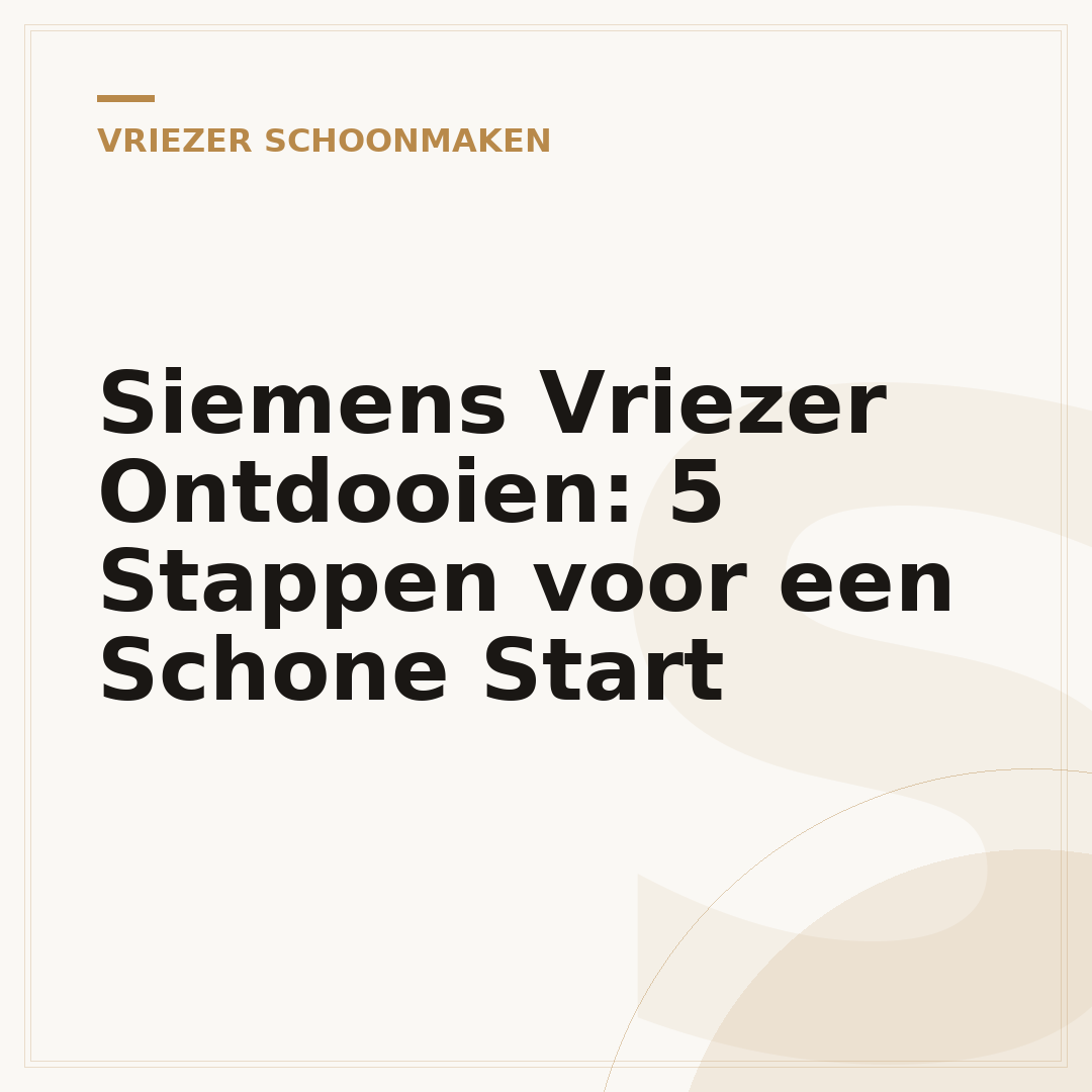 Siemens Vriezer Ontdooien: 5 Stappen voor een Schone Start