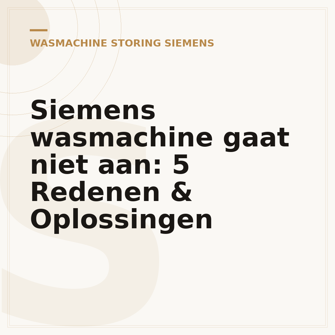 Siemens wasmachine gaat niet aan: 5 Redenen & Oplossingen