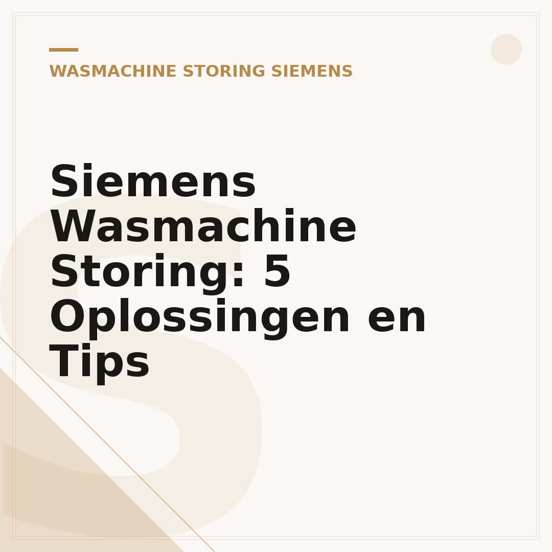 Siemens Wasmachine Storing: 5 Oplossingen en Tips