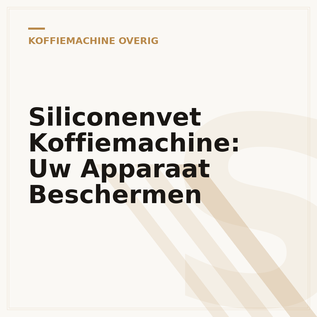 Siliconenvet Koffiemachine: Uw Apparaat Beschermen