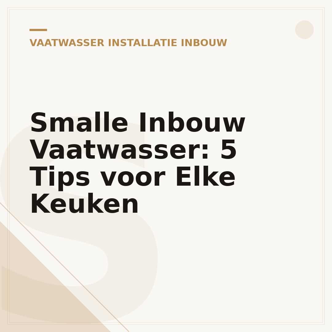 Smalle Inbouw Vaatwasser: 5 Tips voor Elke Keuken