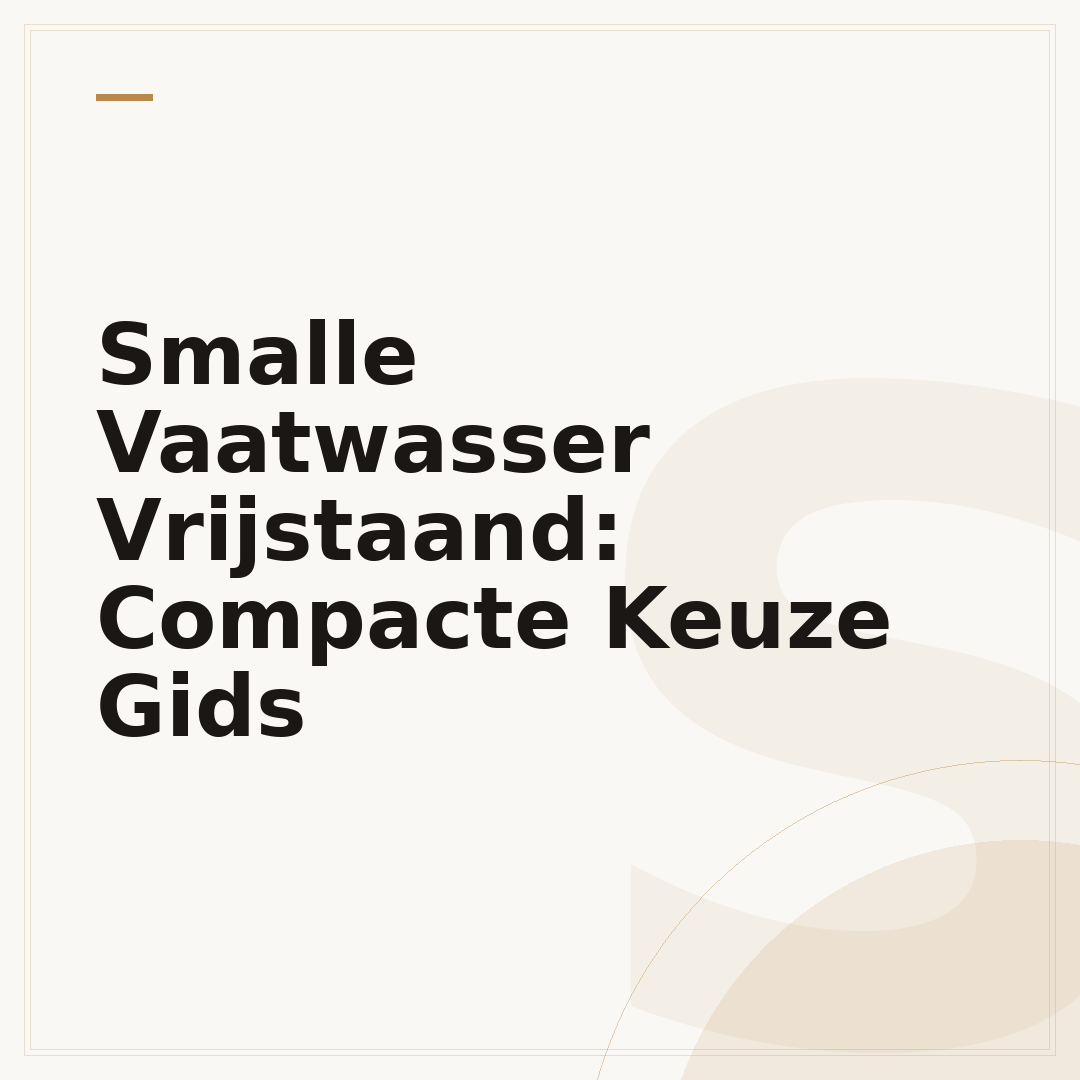 Smalle Vaatwasser Vrijstaand: Compacte Keuze Gids