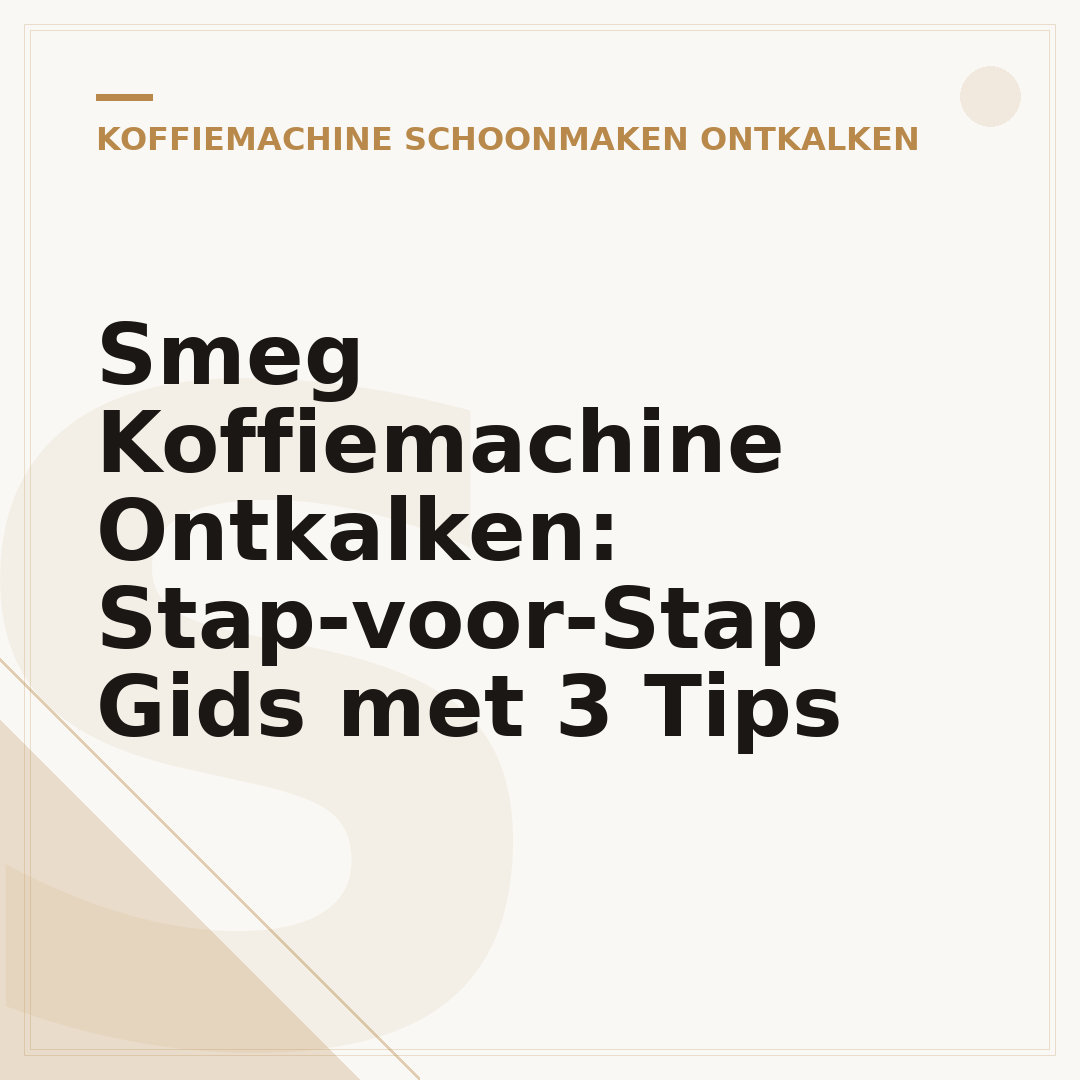 Smeg Koffiemachine Ontkalken: Stap-voor-Stap Gids met 3 Tips
