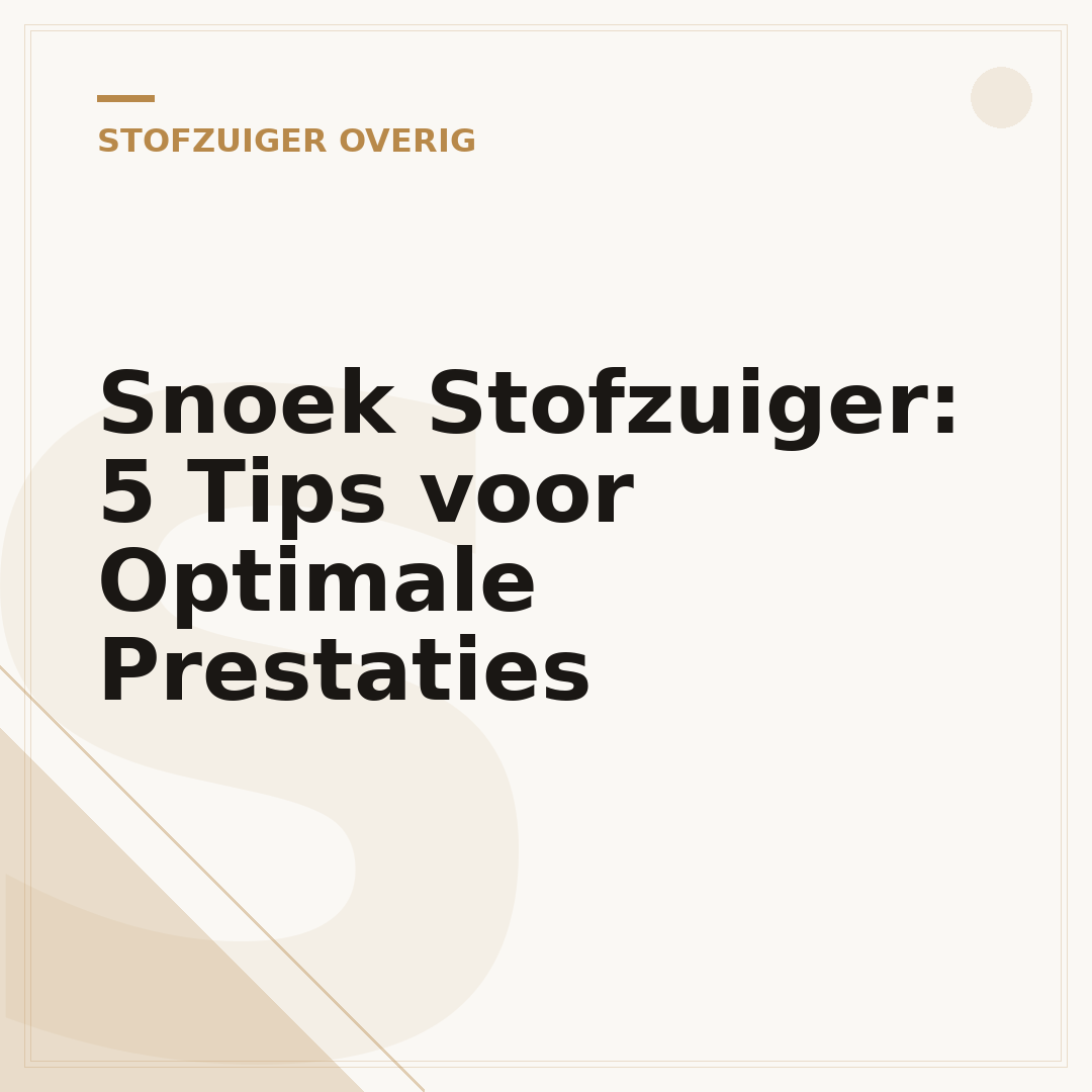 Snoek Stofzuiger: 5 Tips voor Optimale Prestaties