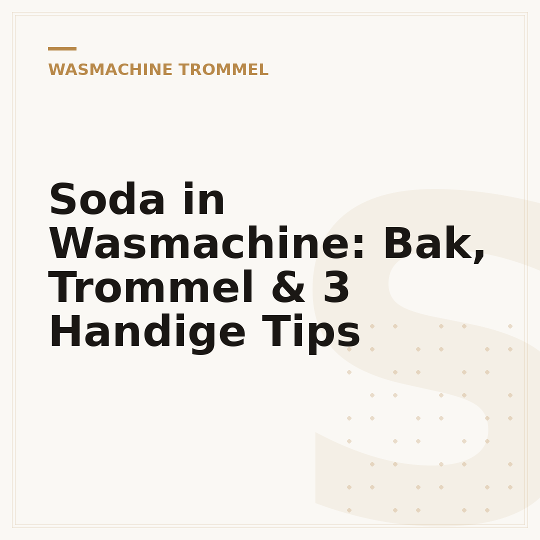 Soda in Wasmachine: Bak, Trommel & 3 Handige Tips