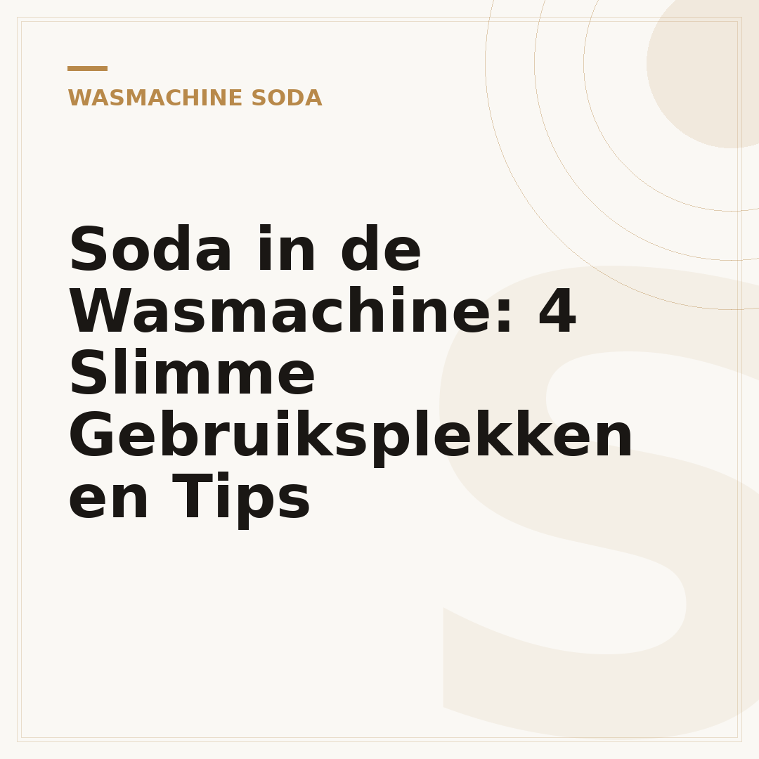 Soda in de Wasmachine: 4 Slimme Gebruiksplekken en Tips