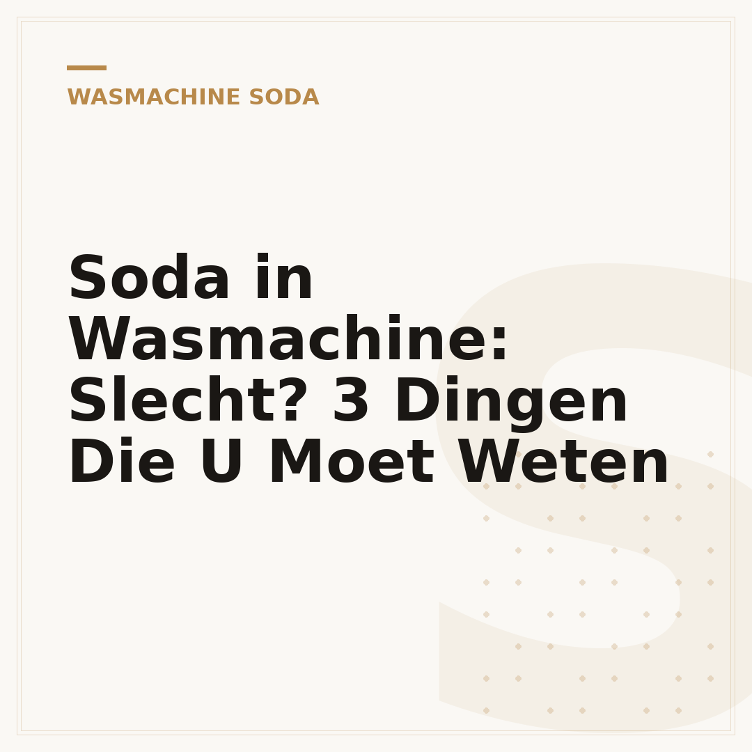 Soda in Wasmachine: Slecht? 3 Dingen Die U Moet Weten