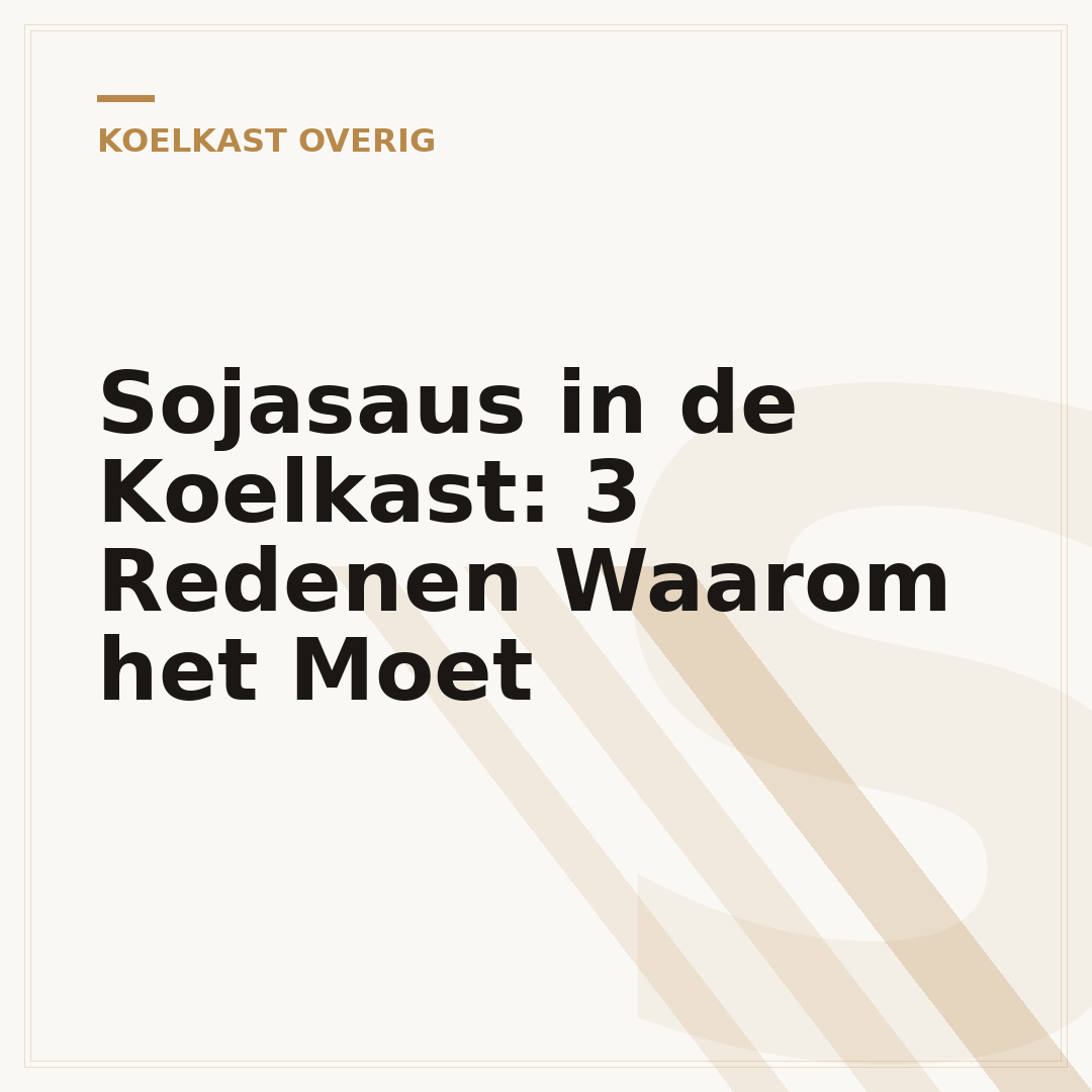 Sojasaus in de Koelkast: 3 Redenen Waarom het Moet