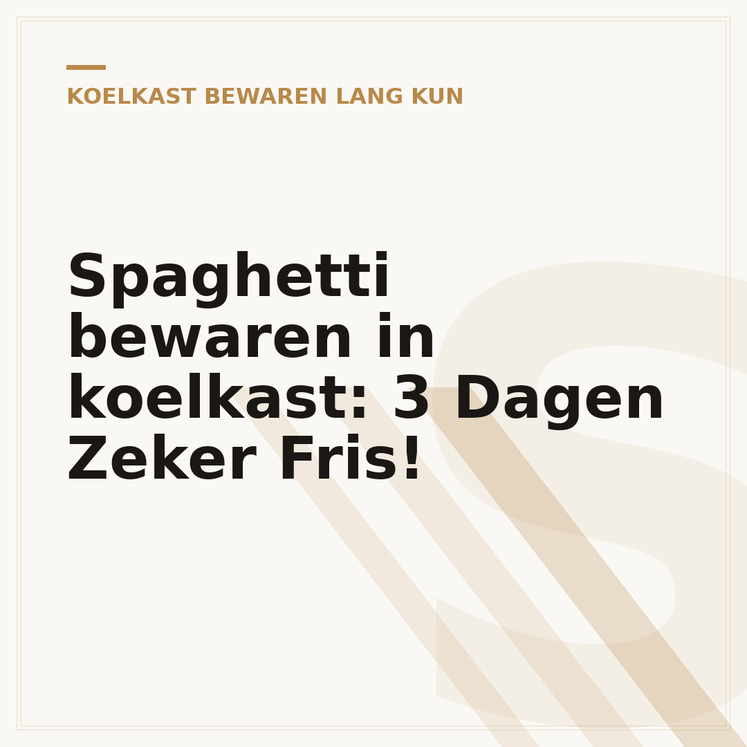 Spaghetti bewaren in koelkast: 3 Dagen Zeker Fris!