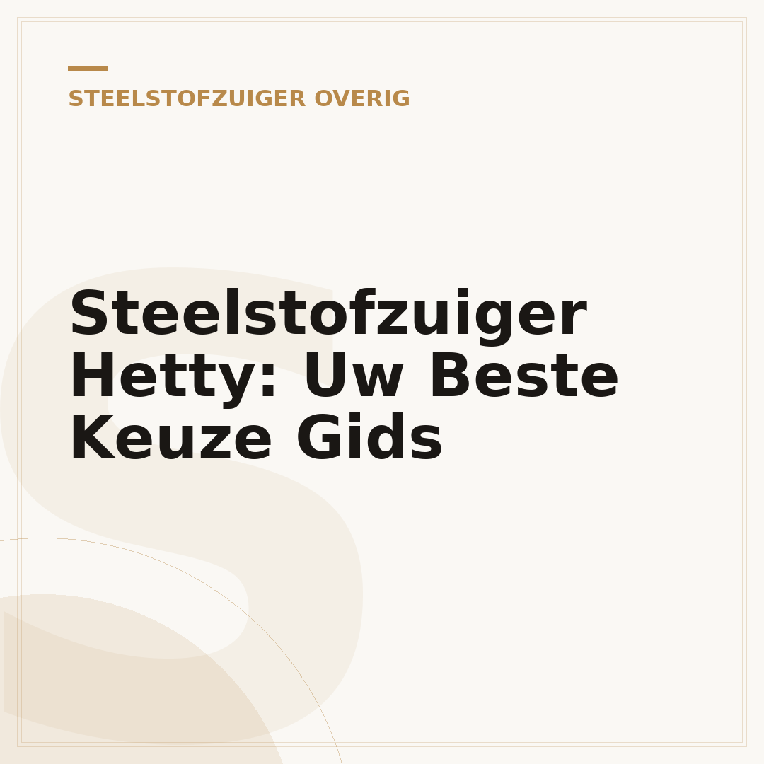 Steelstofzuiger Hetty: Uw Beste Keuze Gids