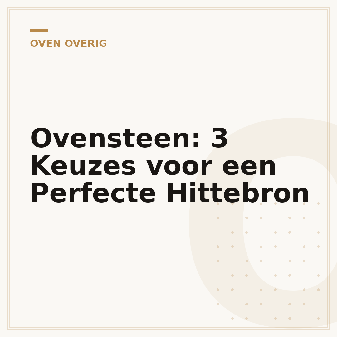 Ovensteen: 3 Keuzes voor een Perfecte Hittebron