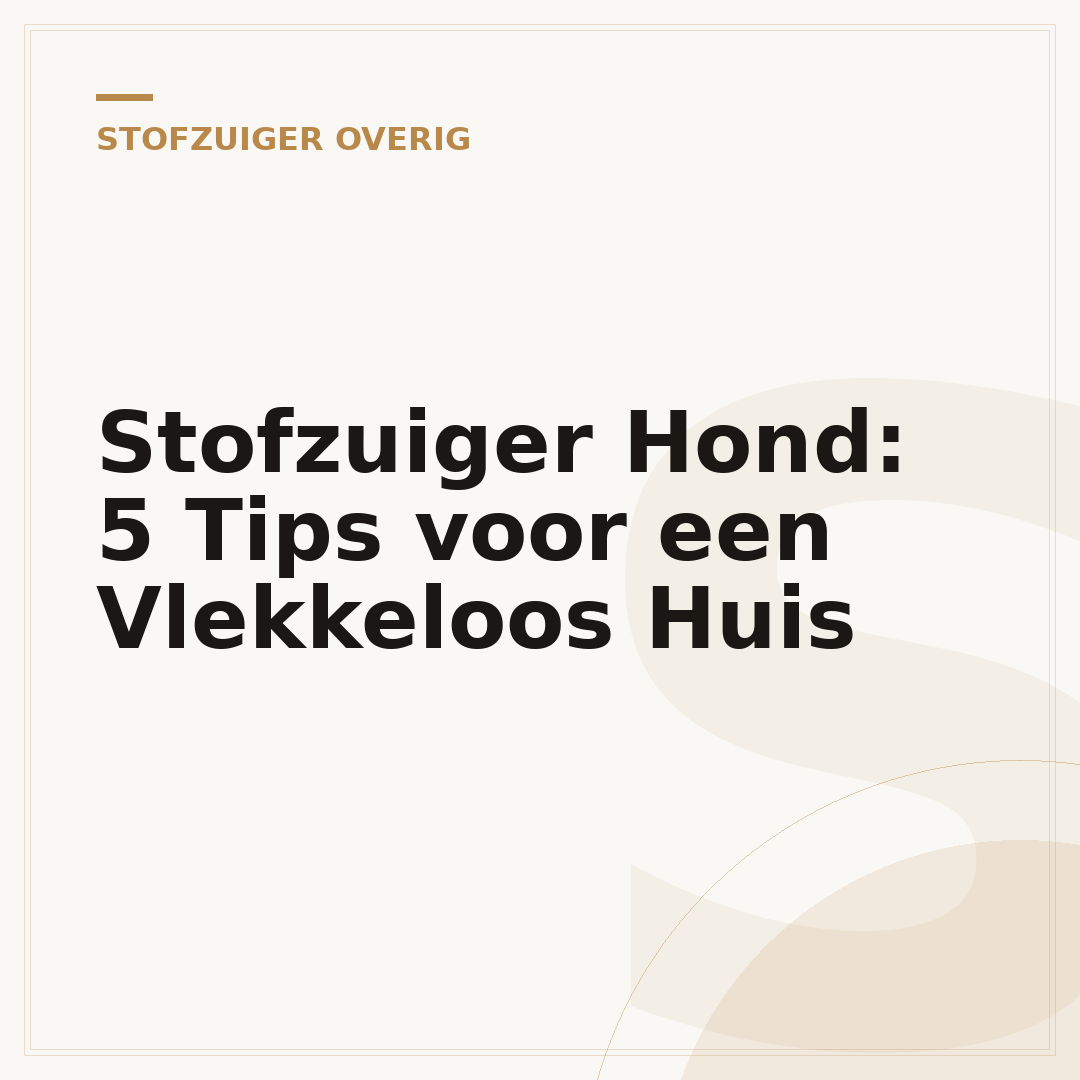 Stofzuiger Hond: 5 Tips voor een Vlekkeloos Huis