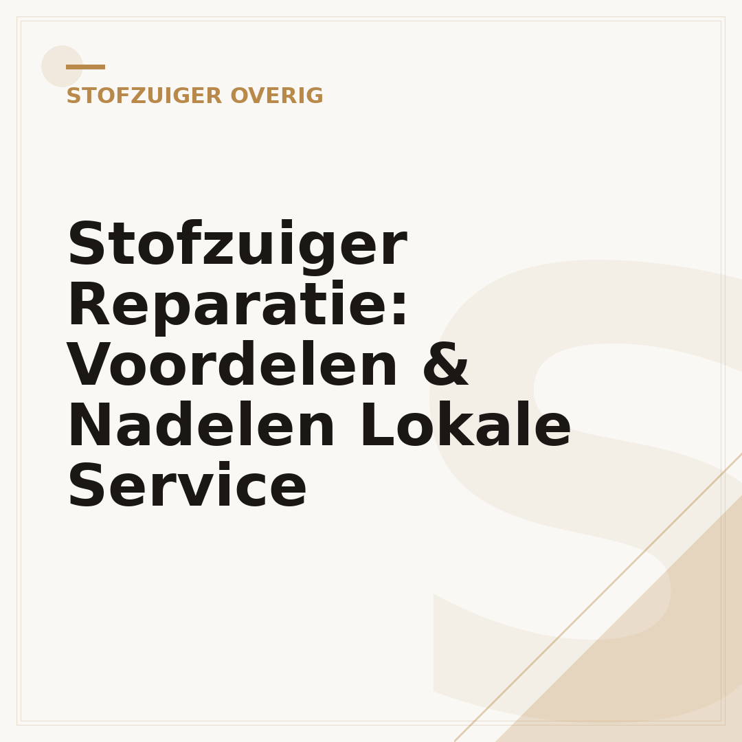 Stofzuiger Reparatie: Voordelen & Nadelen Lokale Service