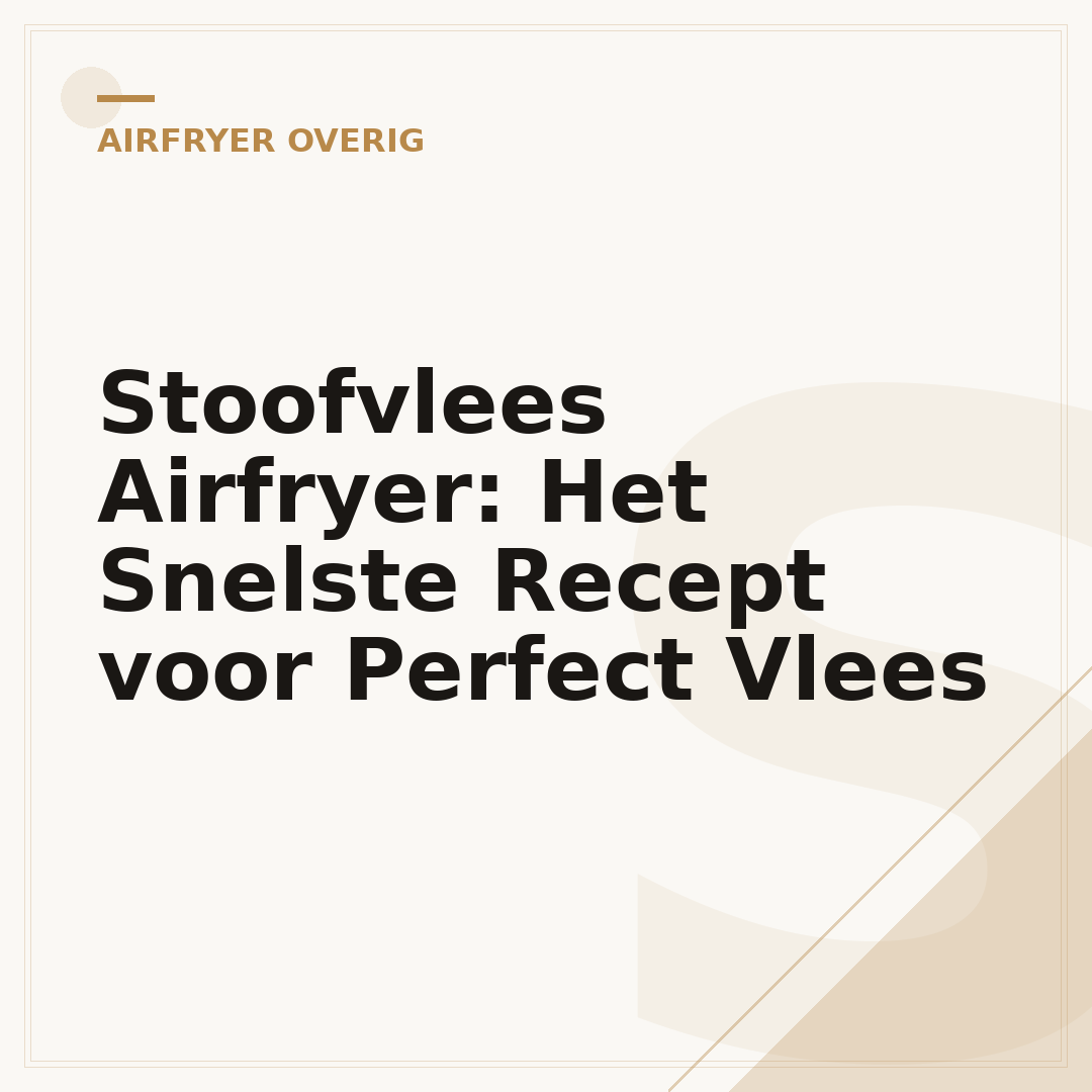 Stoofvlees Airfryer: Het Snelste Recept voor Perfect Vlees
