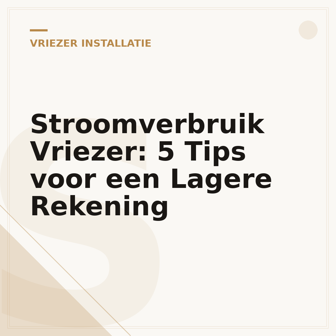 Stroomverbruik Vriezer: 5 Tips voor een Lagere Rekening