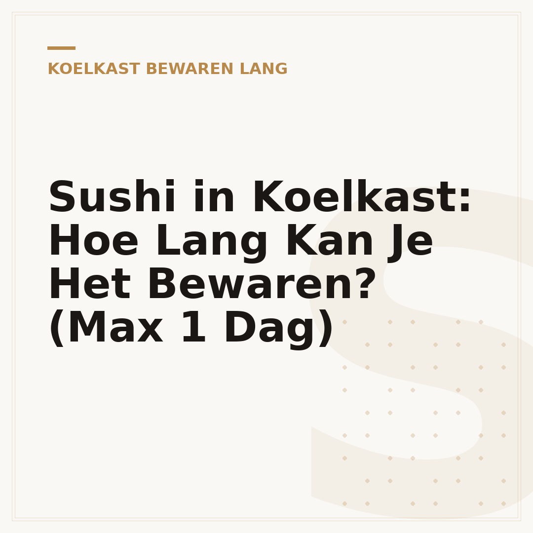 Sushi in Koelkast: Hoe Lang Kan Je Het Bewaren? (Max 1 Dag)